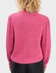 I.Code cherry pink decorative knit high-neck sweater-3