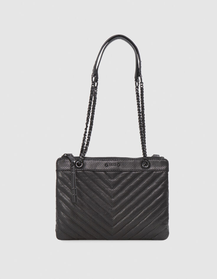 Damen-Clutch 1440&nbsp;Reporter schwarz perforiertes Leder-1