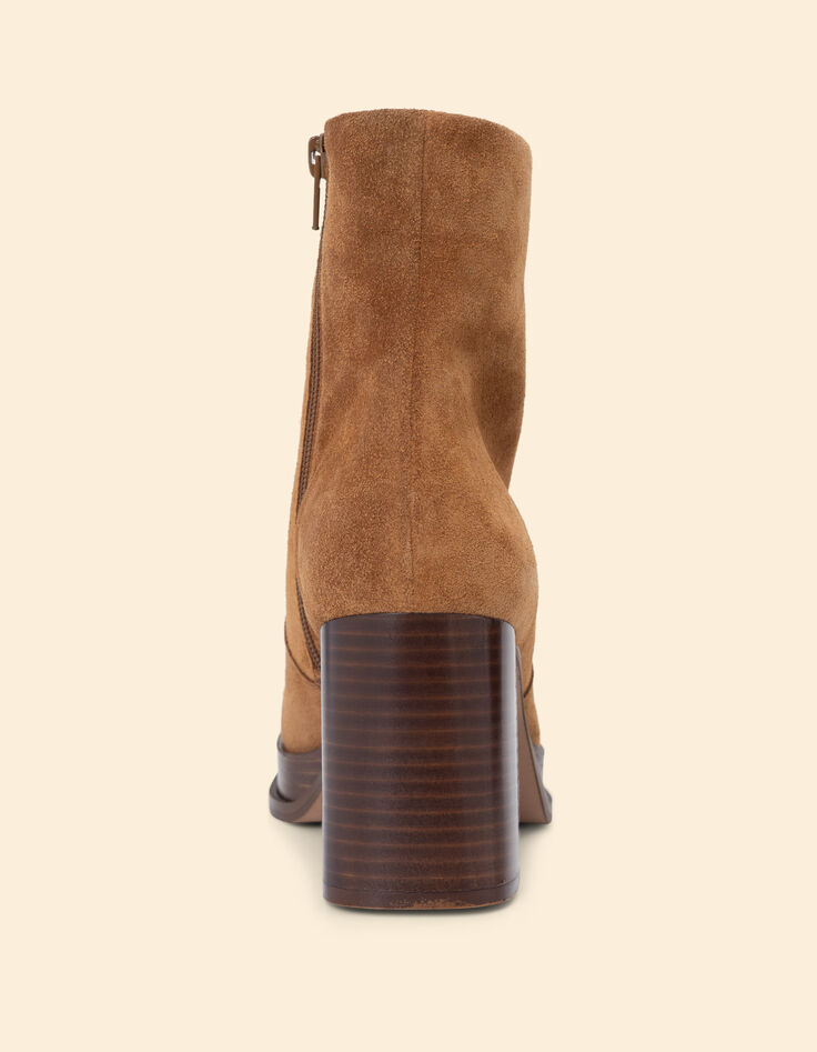 Schwarze Stiefeletten mit Absatz aus Veloursleder I.Code-4