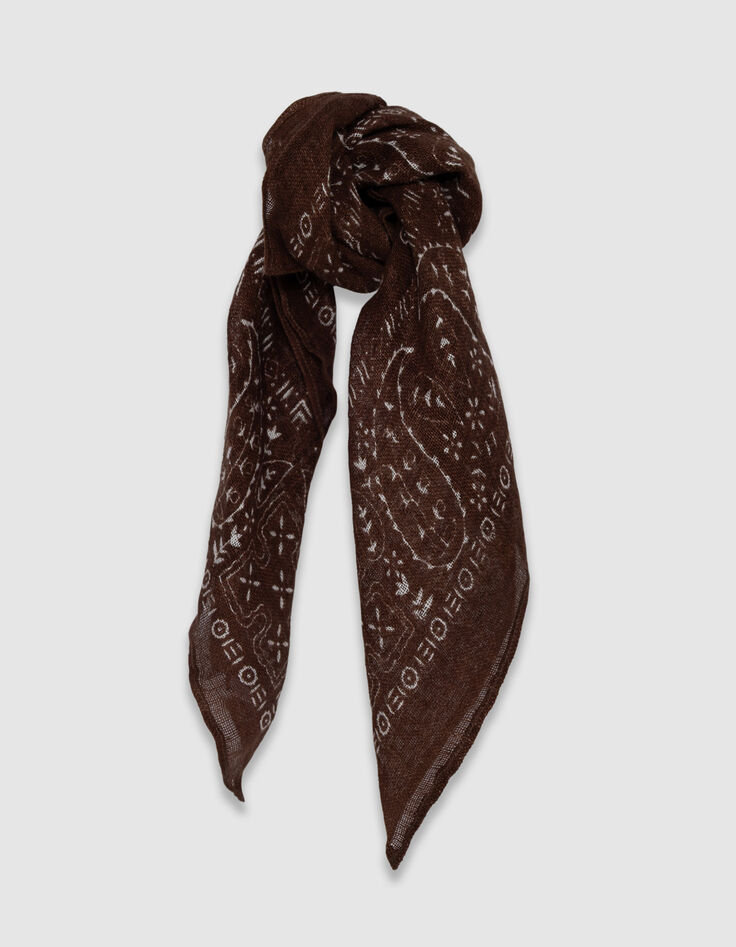 Quadratischer brauner Bandana-Schal Herren-1