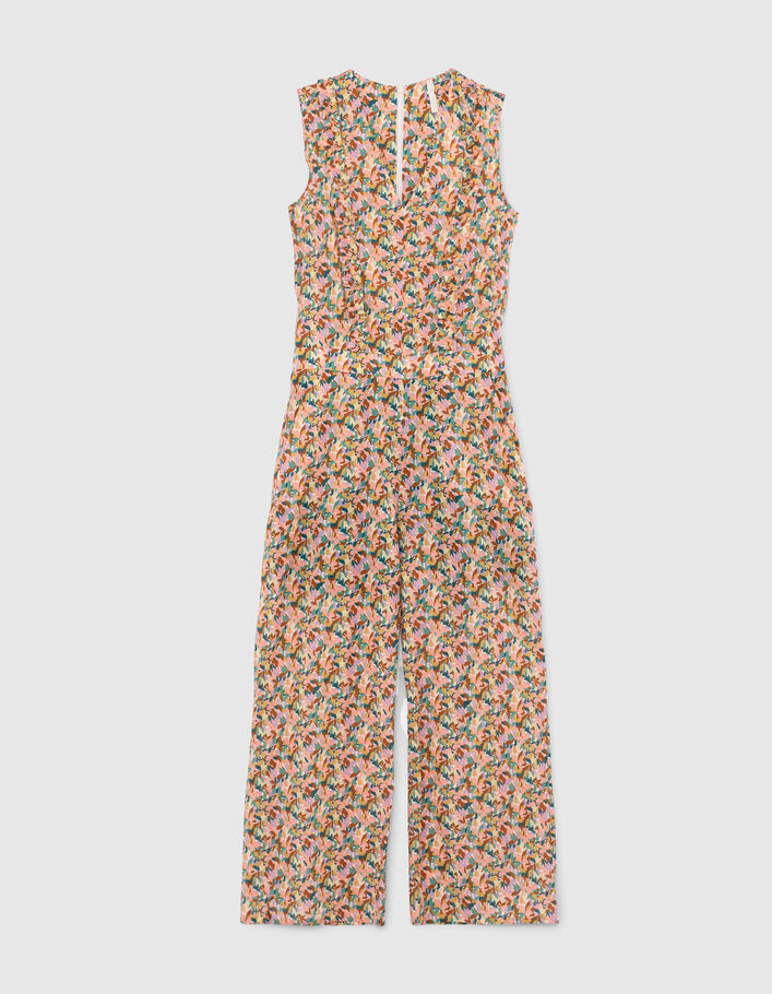 I.Code salmon pink flower print jumpsuit - I.CODE