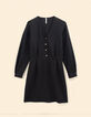 Robe manches longues noire maille côtelée I.Code-7
