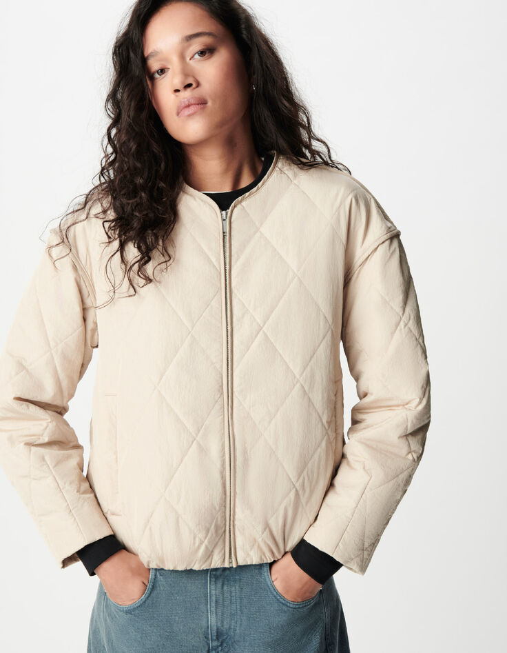 Sous-doudoune beige oversize Femme-3