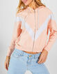 I.Code pink knit XL chevron hooded cardigan-1