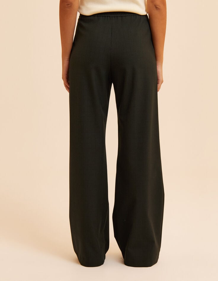 I.Code green checked wide-leg suit trousers-4 I.Code green checked wide-leg suit trousers-4