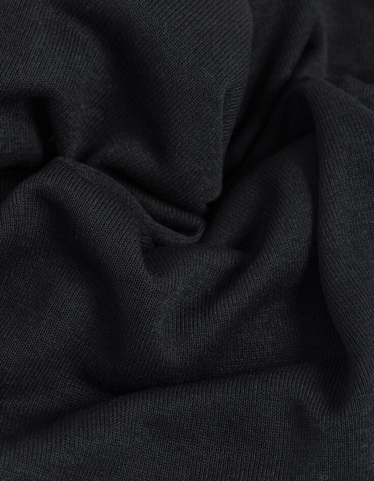 Black long-sleeved cardigan with knit pockets for women-9
