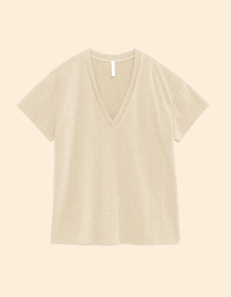 T-shirt beige Metallgewebe I.Code-4