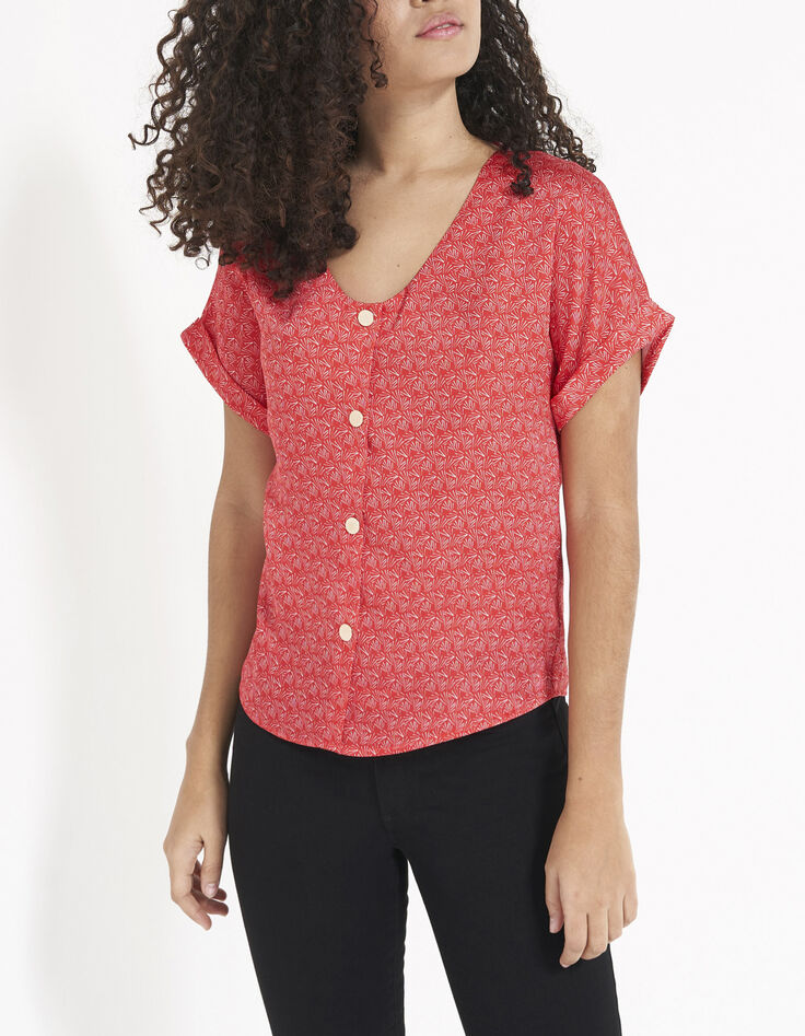Top coquelicot imprimé minimaliste I.Code-2 Top coquelicot imprimé minimaliste I.Code-2