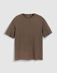 Khaki T-Shirt Wabenmuster R&uuml;ckseite-5