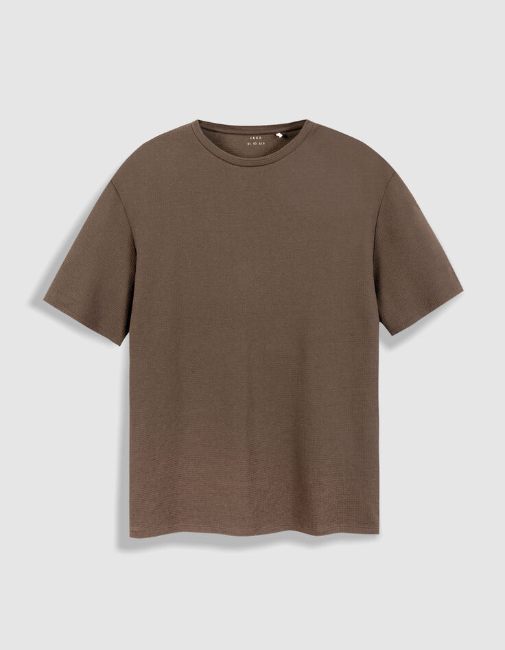 Khaki T-Shirt Wabenmuster R&uuml;ckseite-5