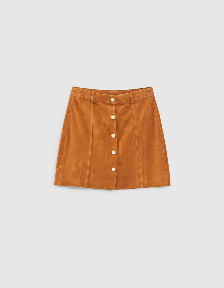 Falda corta camel botones ante I.Code-4