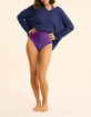 Blauer Lurex-Pullover Rippstrick mit Lochmuster I.Code-6