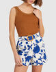 Short imprim&eacute; maxi floral bleu I.Code -2