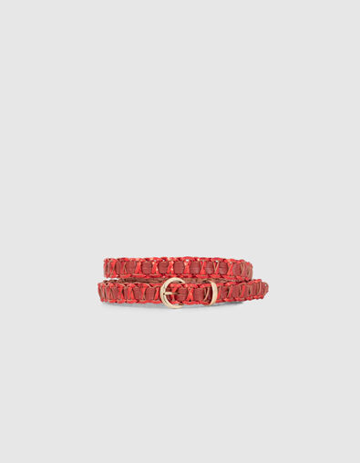 Cinturón candy red piel trenzada I.Code - I.CODE