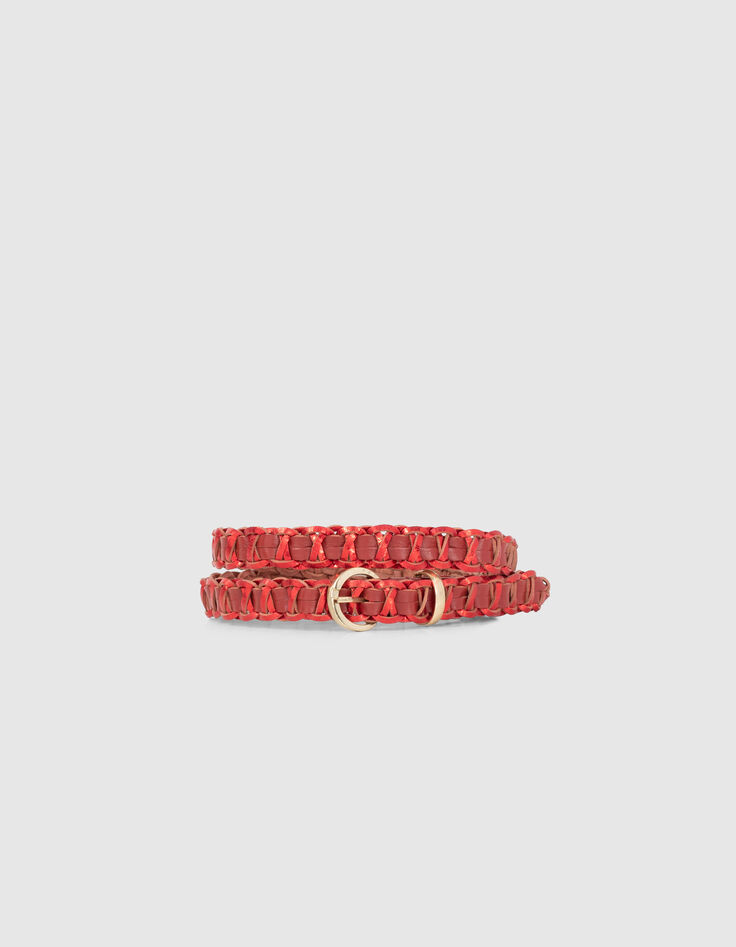 Candy Red Flechtledergürtel I.Code-1 Candy Red Flechtledergürtel I.Code-1