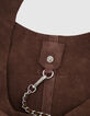 Hobo Tasche burgunderrot weiches Samt Leder Damen-4