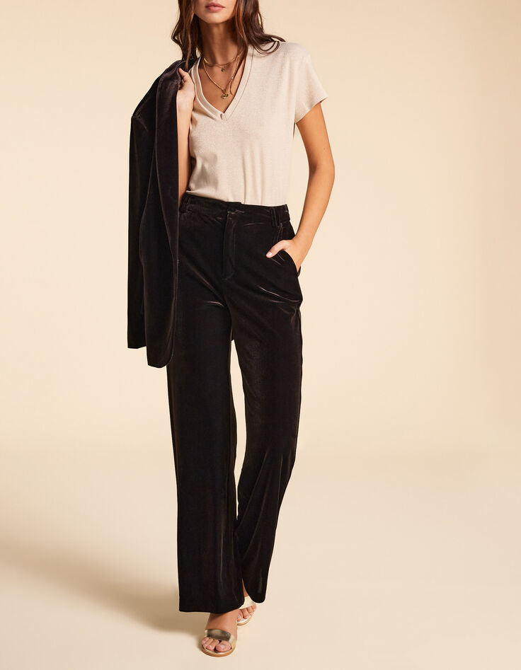 Pantalon de costume marron panne de velours I.Code-6