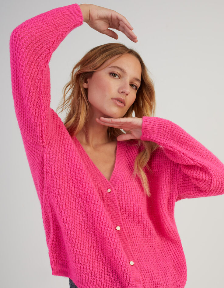 I.Code flashy pink cardigan-1