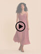 Robe fines bretelles rouge imprimé cachemire I.Code-2