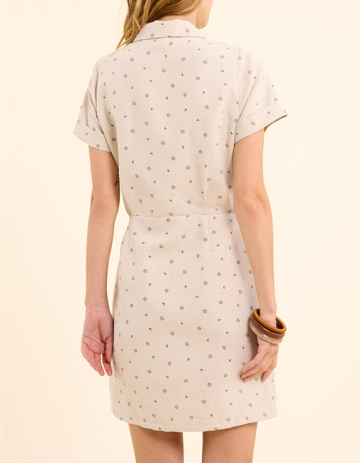 Robe &eacute;crue imprim&eacute; micro fleurs I.Code-3