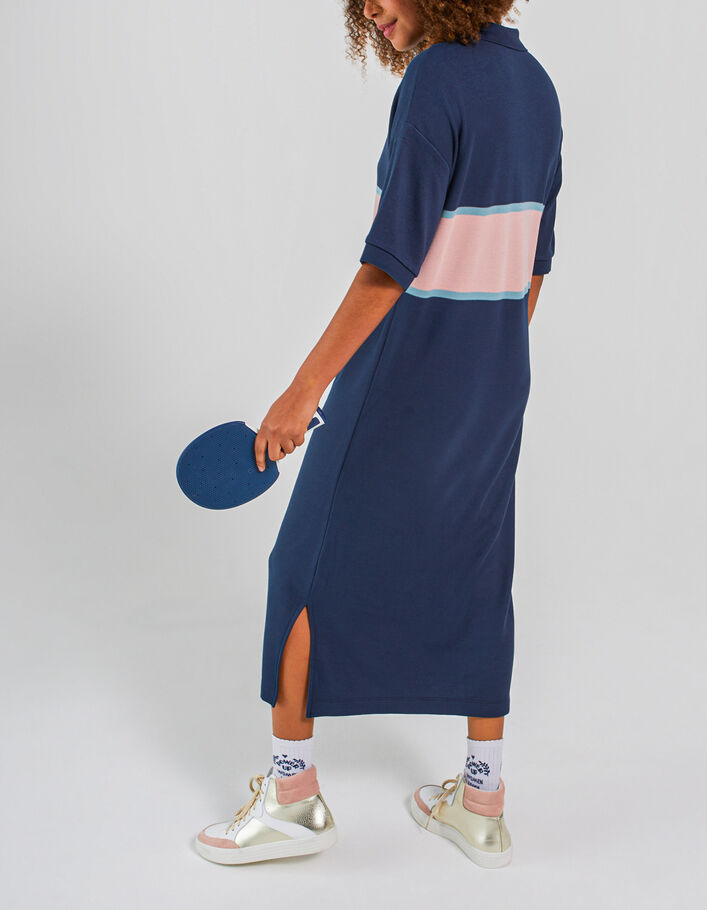 I.Code navy colourblock-style polo dress