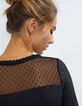 Camiseta gris acanalado con rejilla plumetis I.Code-2
