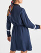 Robe navy blue zippée à bord-côte I.Code-2