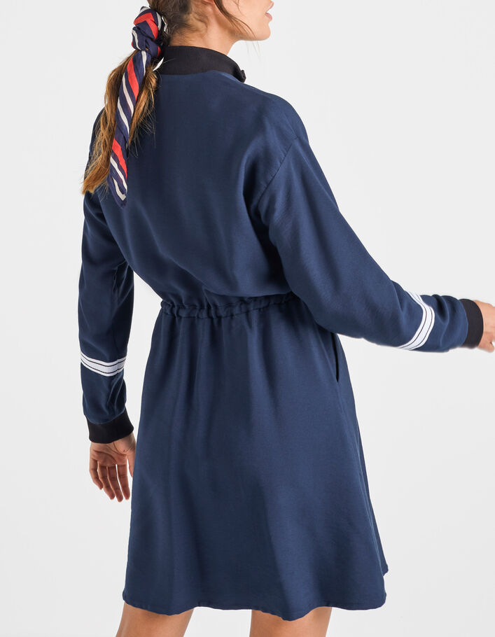 Navy Blue Kleid mit Rippbündchen und Reißverschluss I.Code - I.CODE