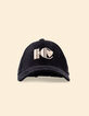 I.Code black velvet cap with embroidered monogram-3