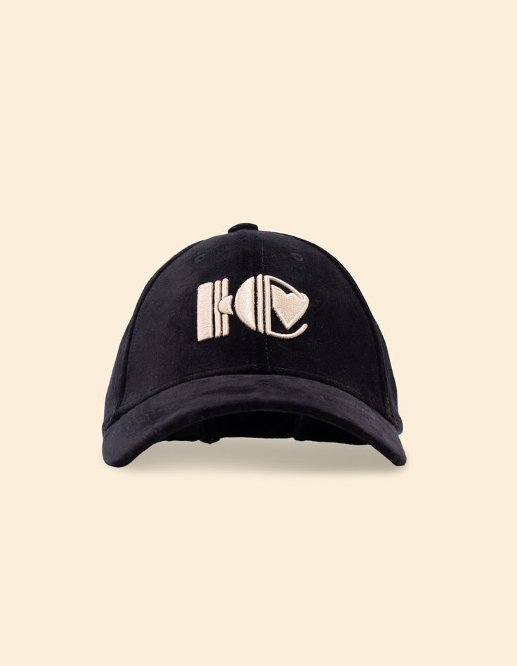 I.Code black velvet cap with embroidered monogram-3 I.Code black velvet cap with embroidered monogram-3