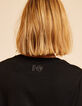 Robe longue noire molleton monogramme I.Code-5