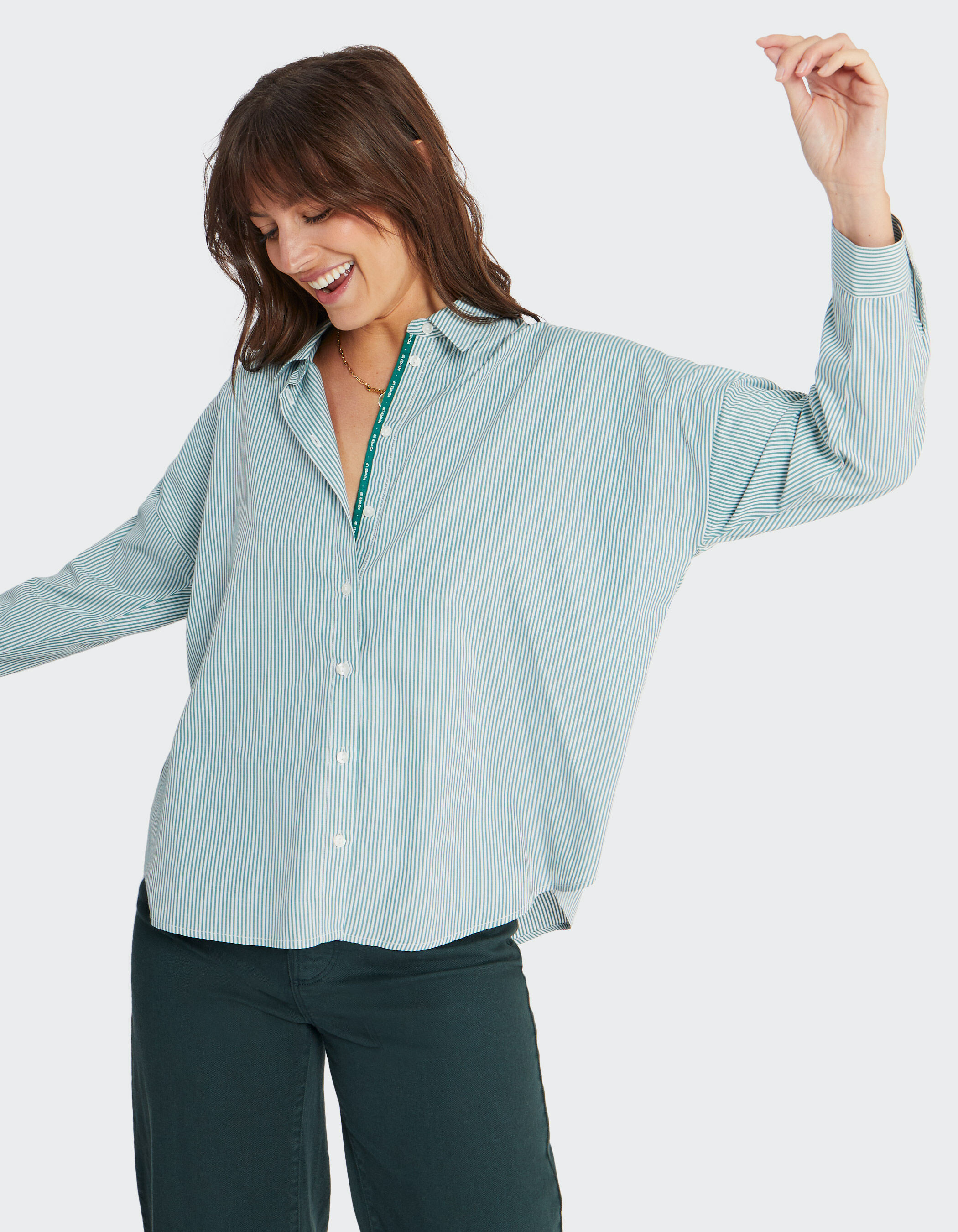 Chemise vert n on fines rayures I.Code