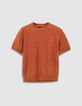 Oranger Kaschmir-Pullover Damen mit Rundhals-4