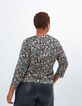 Top negro estampado flores retro I.Code-2