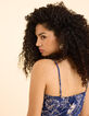 Robe fines bretelles marine imprimé maxi fleurs I.Code-6