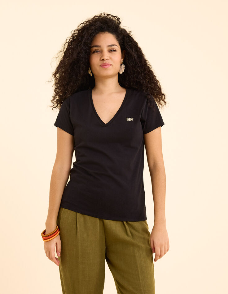 Tee-shirt noir brodé I.Code-3