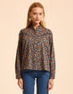 I.Code blue blouse with baroque flower print-2