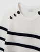 Cremefarbener Damen-Matrosenstrickpullover Ankerkn&ouml;pfe-7