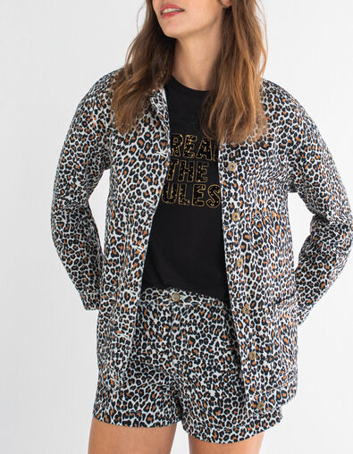 Chaqueta vaquera leopardo fauve I.Code