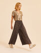 I.Code black paisley print pleated trousers-1