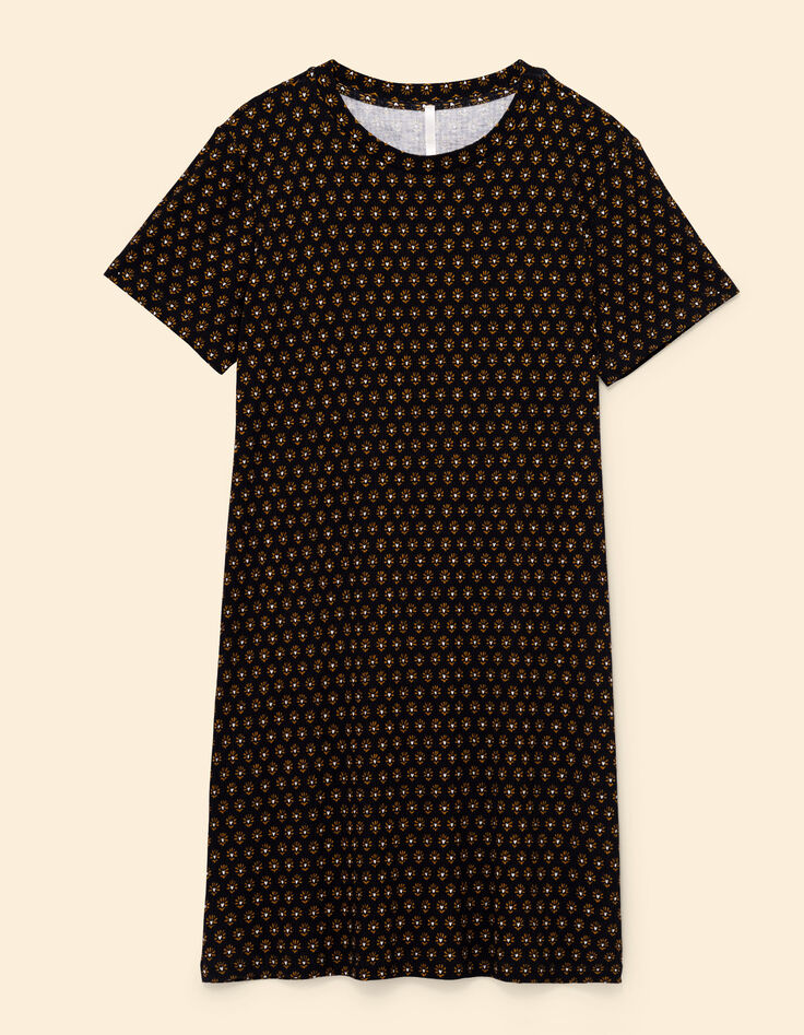 Robe noire imprimé floral cœur I.Code-7