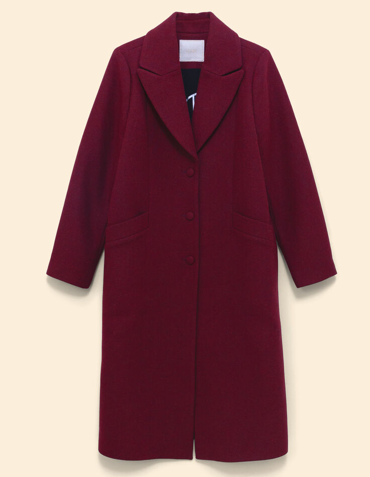 I.Code burgundy long coat-4