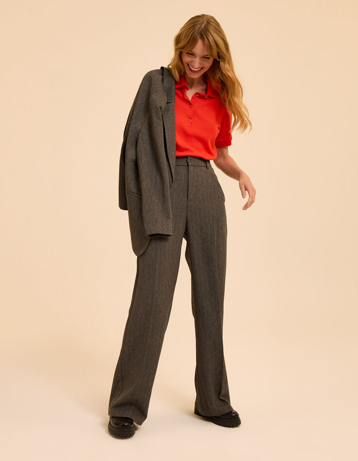 Pantalon de tailleur noir motif chevrons I.Code-5