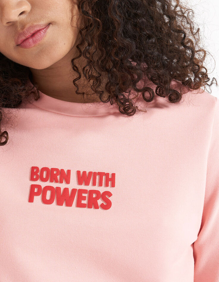 Sweat peach à message floqué I.Code-4