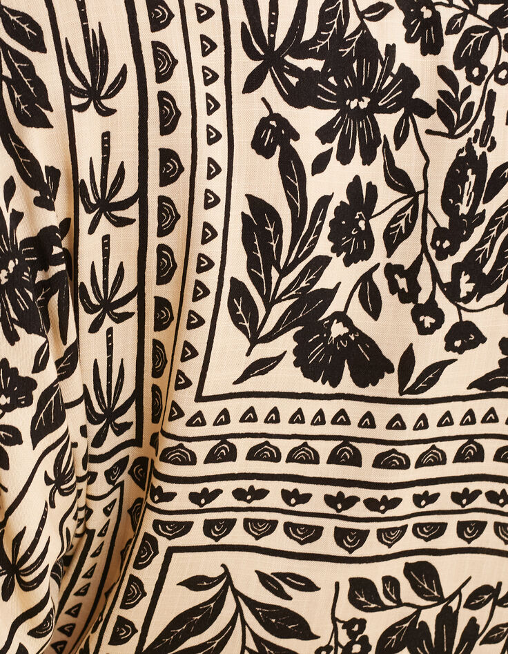 Robe écrue imprimé bandana végétal I.Code-8