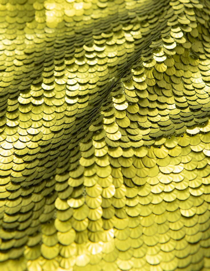 Anisgr&uuml;nes Recycling-Damentop mit Metallic-Pailletten-4