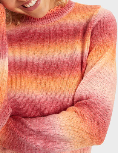 I.Code soft pumpkin knit sweater with ruff collar