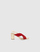 Kirschrote Sandalen aus Veloursleder und Glattleder I.Code-4