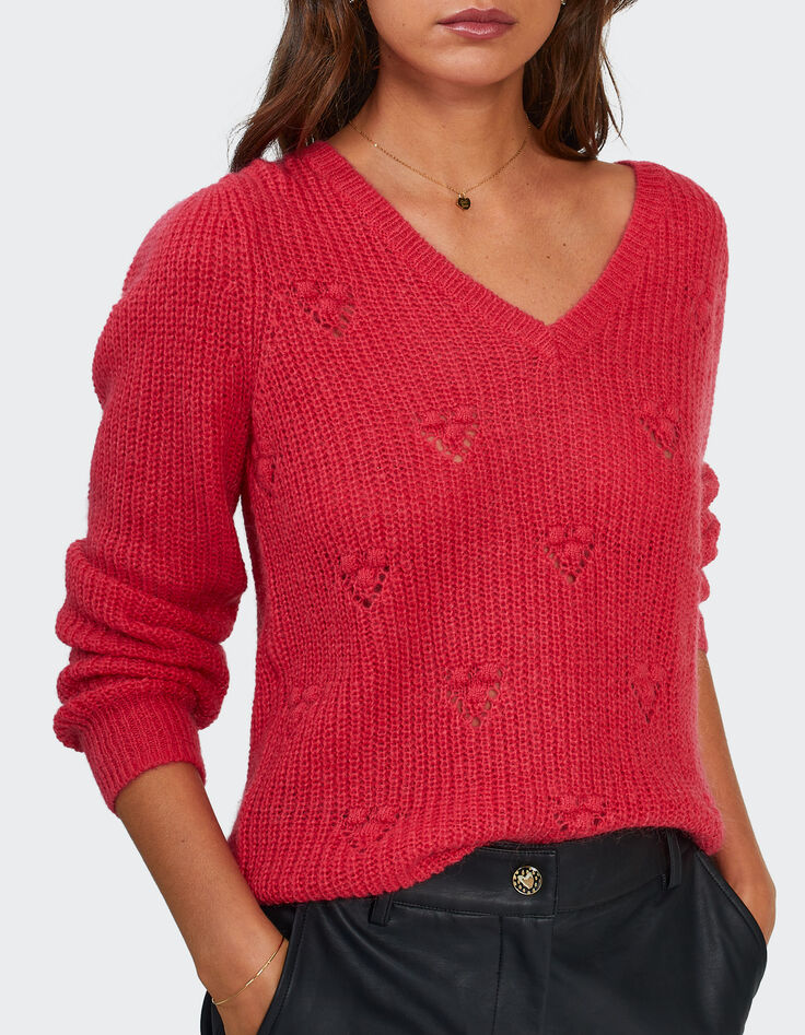 Pull flash pink en tricot avec points fantaisie I.Code -2