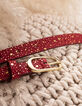 Flash Pink Gürtel aus Veloursleder mit Gold-Muster I.Code-1